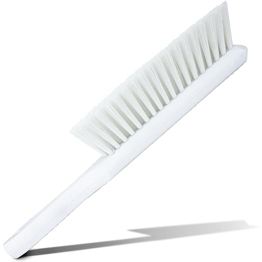 SPARTA 8 Inch Soft Counter Brush with Polyester Bristles and 5 Inch Handle, Color Coded Handheld Broom for Tables Countertops and Foodservice Surfaces, 13 Inch Overall Length, White, Pack of 6
