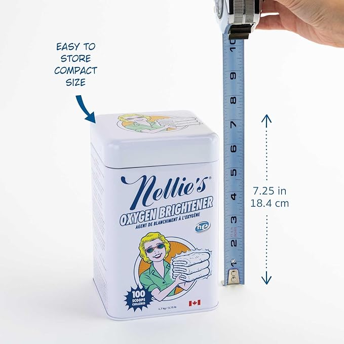 Nellie’s Laundry Soda 125 Load – Only on Amazon – Powder Detergent with 4 Ingredients – No Residue – Hot or Cold Water – HE & Septic Safe – Made in Canada