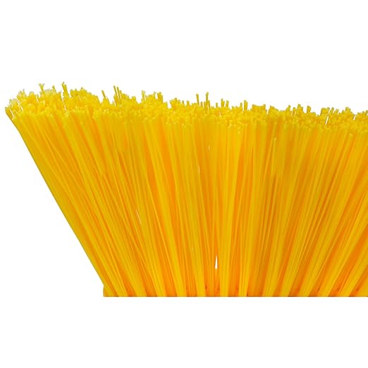 SPARTA Sweeper Broom – 12 Inch Angled Outdoor Broom Head with Durable Polypropylene Bristles, Standard Thread Compatible for Home Garage or Kitchen Cleaning, Yellow