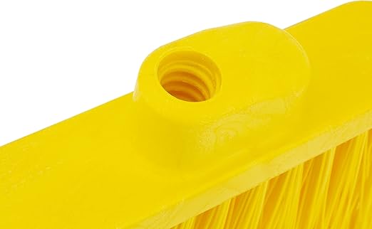 SPARTA Plastic Broom Head, Angled, Flagged for Small Debris Indoor, Outdoor, Home, Restaurant, Lobby, Office, 12 Inches, Yellow
