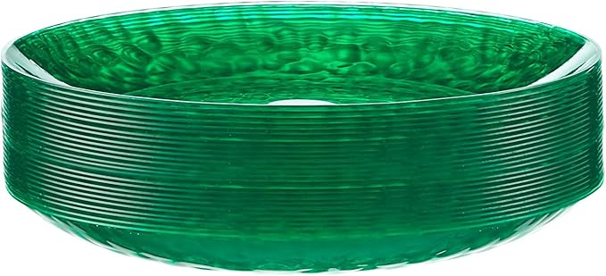 PLASTICPRO 30 Pack Hammered Plastic Plates Heavyweight Disposable Plastic Plates Elegant Transparent Green Platsic Party Dishes (Hammered green Christmass, 9'' INCH PLATES)