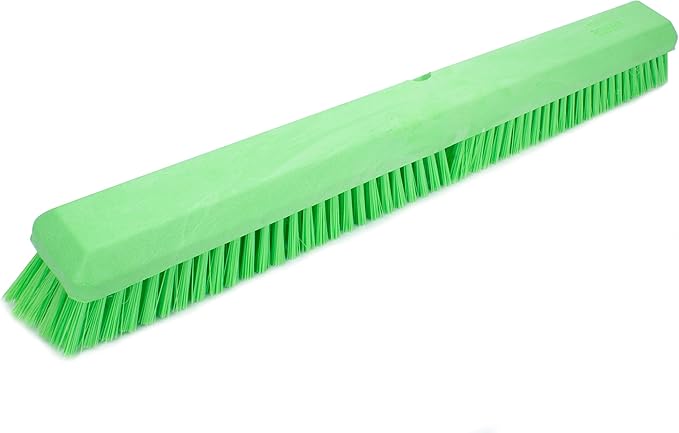 SPARTA 41891EC75 Omni Sweep Plastic Push Broom Head, Heavy Duty, Industrial Broom With Color Code System For Outdoor, Indoor, Garage, Concrete, Patio, Kitchen, Bathroom, 24 Inches, Lime