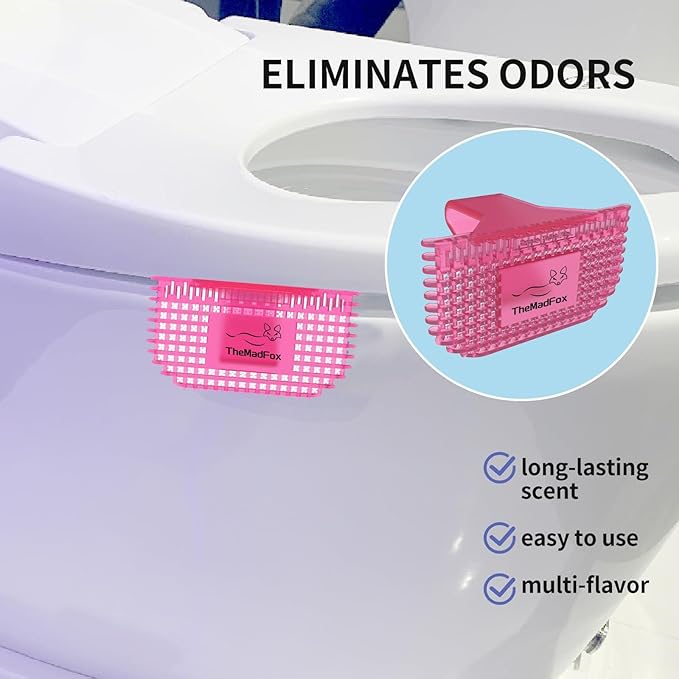 12 Pack Toilet Bowl Freshener Clip, Eco Bowl Clip Air Freshener for Bathroom, Odor Eliminator with Natural Melon Fragrance Oils, Long Lasting Up to 30 Days, Discreet Clip for Toilet Rim