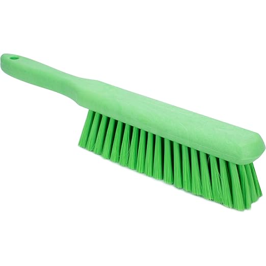 SPARTA 8 Inch Soft Counter Brush with Polyester Bristles and 5 Inch Handle, Color Coded Handheld Broom for Tables Countertops and Foodservice Surfaces, 13 Inch Overall Length, Lime