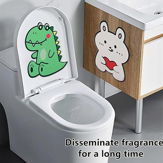 Toilet Fragrance Stickers, Self-adhesive Aromatherapy, Absorb Odor, Emit Fragrance, 4/8/16pcs Available, Cartoon Bathroom Waterproof Toilet Deodorant Stickers (16PCS)