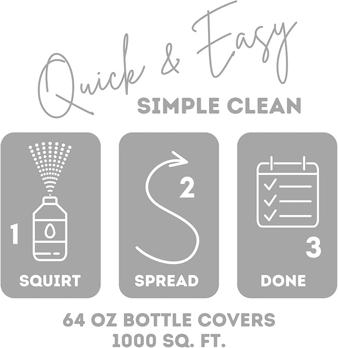 Quick Shine Hardwood Floor Luster-Polish 64oz | Plant-Derived w/Carnauba | Safer Choice, No PFAS, pH Neutral | Ready to Use Formula w/Anti-Slip Technology | Simply Squirt & Spread | Made in USA