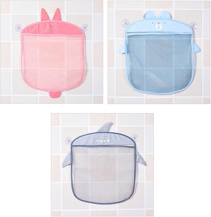 Child Bath Toy Storage Bag Net Suction Baskets Kids Bathroom Mesh Bag + 2 Suction Cups Bathtub Toy Holder