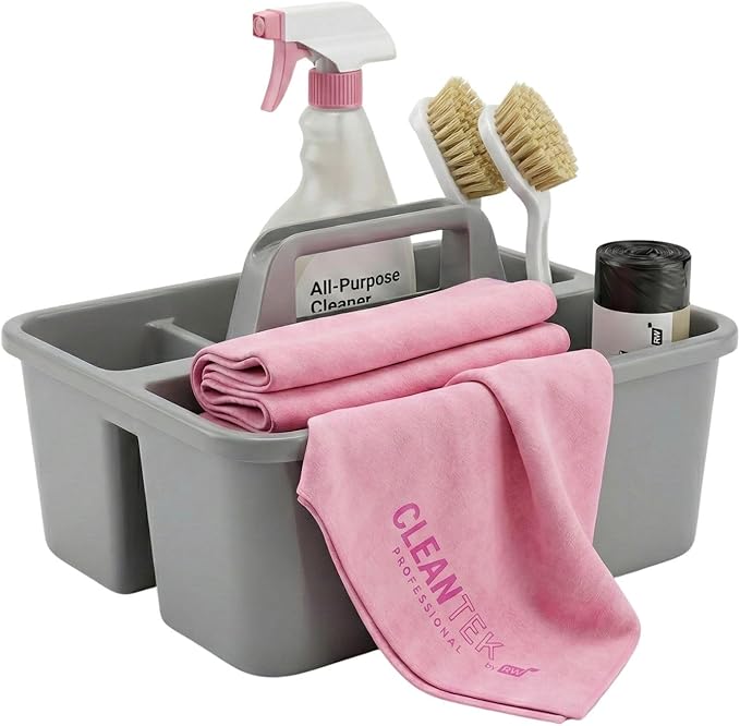 Restaurantware-Clean Tek Professional 25.2 x 16.9 Inch Chamois Cloth, 1 Reusable Microfiber Towel - Storage Tube Included, Absorbent, Pink PVA Microfiber Cleaning Rag, for Windows Or Cars