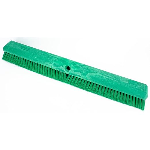 SPARTA Omni Sweep – 24" Heavy Duty Broom Head for Outdoor and Indoor Use, Nonabsorbent Block, Multi-Surface Deck Brush for Garage, Patio, Kitchen, and Concrete, Green, Pack of 12