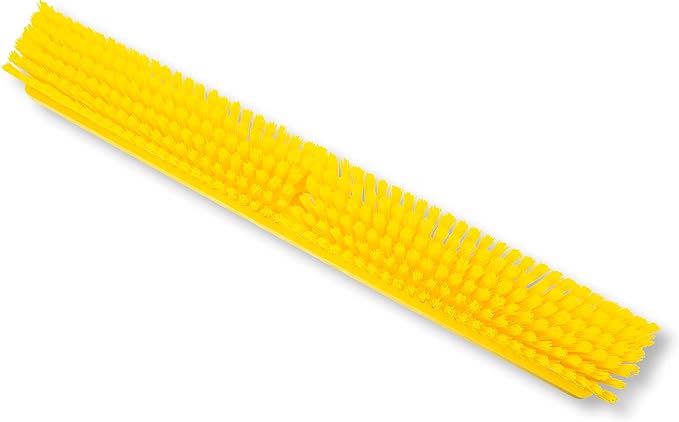 SPARTA 41891EC04 Omni Sweep Plastic Push Broom Head, Heavy Duty, Industrial Broom With Color Code System For Outdoor, Indoor, Garage, Concrete, Patio, Kitchen, Bathroom, 24 Inches, Yellow