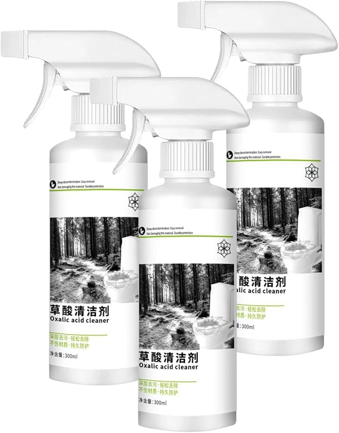 Oxalic Acid Powerful Stain Cleaner, Highly Effective Oxalic Acid Toilet Cleaner, 300ml Multi-purpose Stain Removal Cleaning Spray for Floor Countertop and Toilet (3)