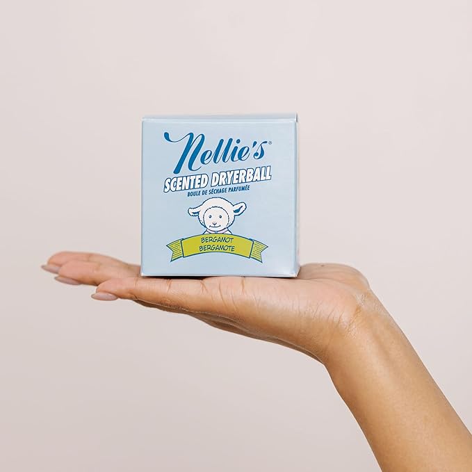 Nellie's Scented Wool Dryerball - Bergamot Scented - Made with 100% Pure New Zealand Wool and Lasts Approximately 50 Drying Loads - Silent in Your Dryer!