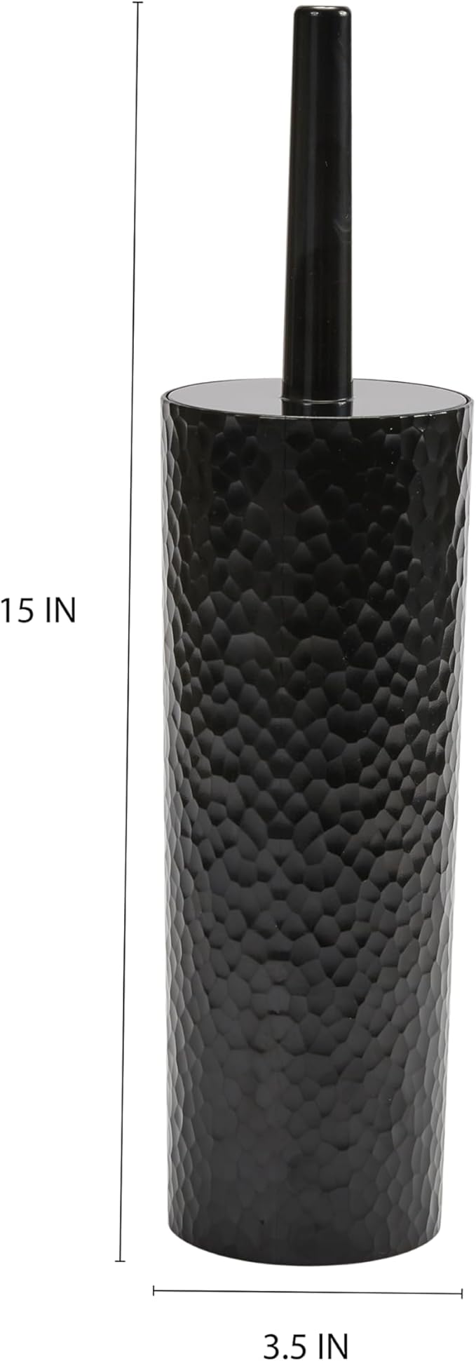 Bath Bliss Toilet Brush | Hammered Textured Design | 360 Degree Bristle Brush | Bathroom Cleaning | Contemporary Design | Black