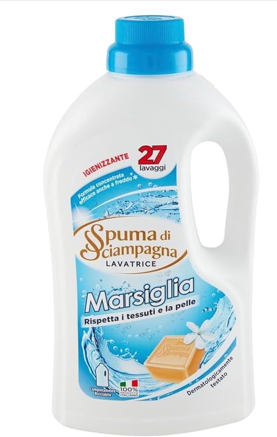 Spuma's Di Sciampagna Marsiglia Liquid Laundry Detergent, 27 Loads per Bottle, 1-Pack, Italian Formula