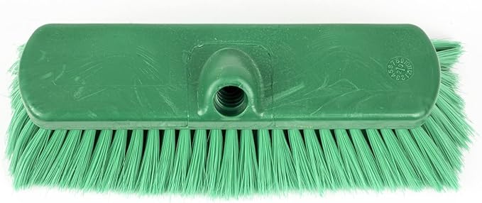 SPARTA 41278EC09 Flo-Thru Plastic Wall Scrub Brush, Equipment Brush With Soft Nylex Bristles For Industrial Kitchens, Hospitals, Commercial Cleaning, 4 Inches, Green