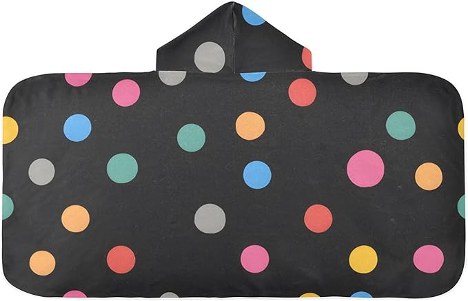 SUABO Kids' Bath Towels Colorful Dots Hooded Towels for Boys Girls,Toddler Towels Multi-Purpose for Beach,Pool and Bathroom,23.5" x 50", Soft and Highly Absorbent