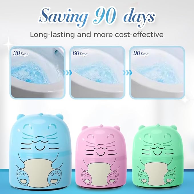 Cute Dinosaur-Shaped Toilet Bowl Cleaner Bottle, Toilet Cleaner & Toilet Deodorizer, 2025 Upgraded Magic Toilets Cleaning Bottle, Bathroom Toilets Bowl Cleaner One bottle lasts for 90 days (1, BLUE)