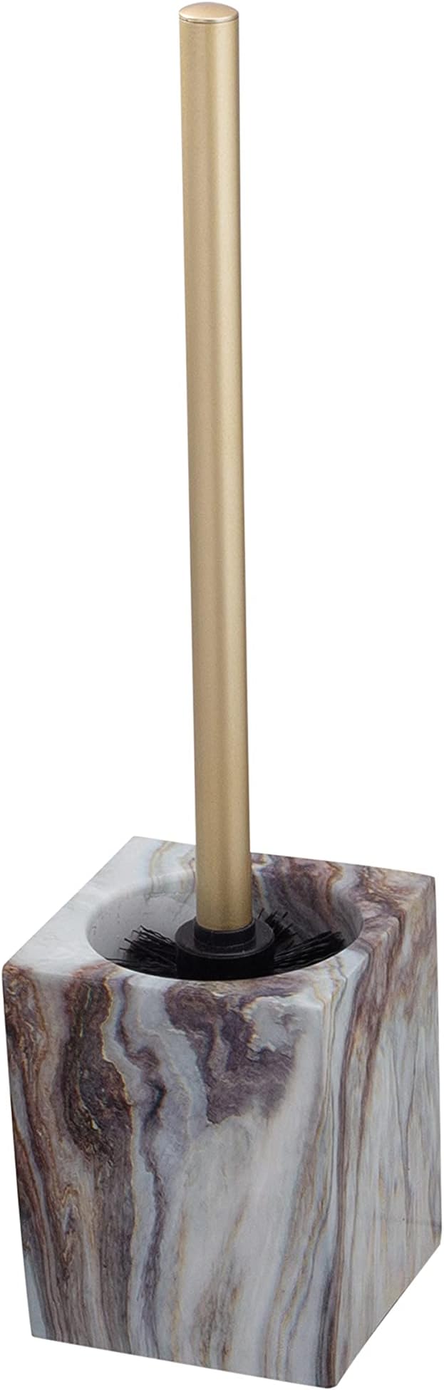Elle Décor Square Toilet Bowl Brush in Agate | Dimensions: 4.09" x 3.86" x 14.37" | 360 Bristle Design | Multiple Color | Bathroom Décor