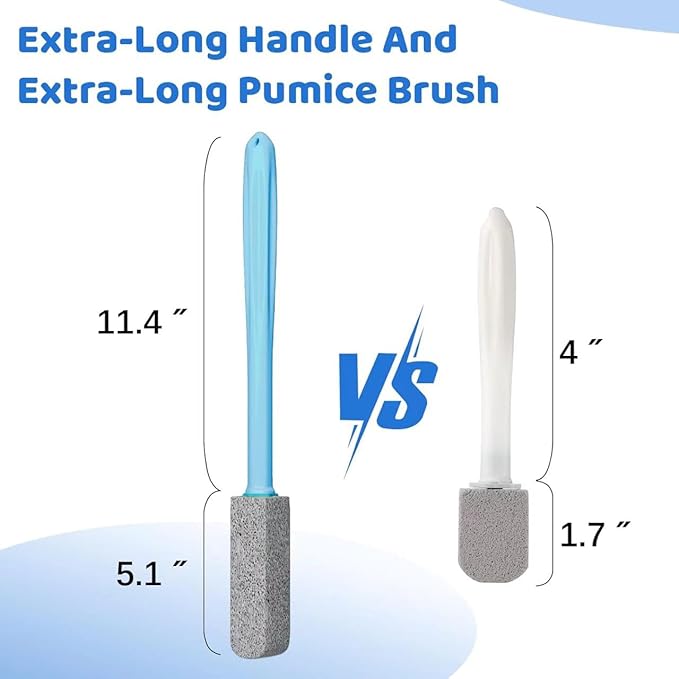 Pumice Stone Toilet Bowl Cleaner with 11.8 Inch Handle, Multi-Surface Cleaning Tool for Bathroom, Pool, Grill (8 Pack)