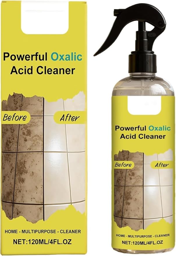 Powerful Oxalic Acid Cleaner, 2026 Upgraded Multipurpose Home Cleaner, 120ML/4FL.OZ, Spray Bottle for Bathroom, Toilet, Porcelain, Multi-Surface, Deep Cleaning (0A)