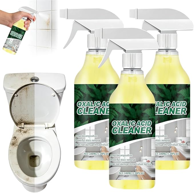 SENOY Powerful Stain Removal Cleaner Spray, 100ml/3.38 fl.oz Multipurpose Stain Removal Spray, Powerful Cleaning Foam Cleaner for Bathroom, Kitchen, Bathtub, Toilet, Porcelain, Tiles (3pcs)