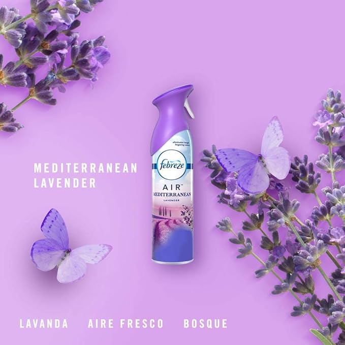 Febreze Air, Mediterranean Lavender, 8.8 Oz Aerosol Spray, 6/carton