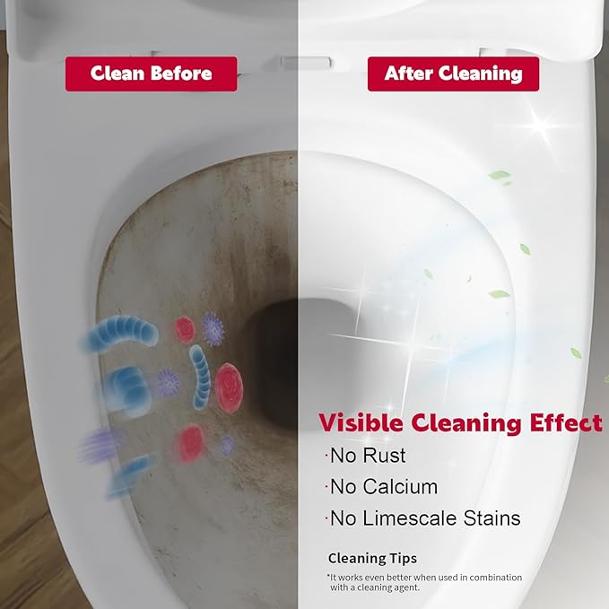 W&E Choice Toilet Pumice Stone 4 Pack, Pumice Stone for Bathroom Cleaning with Extra Long Handle, Toilet Brush for Removing Hard Water Stains & Limescale, Pool Tile Grill and Sink Cleaner