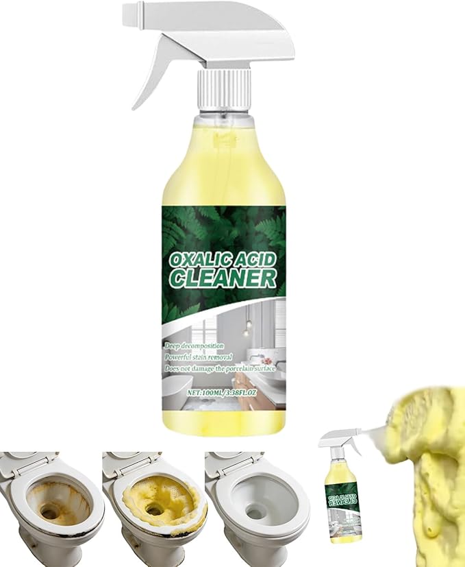 Oxalic Acid Cleaner - 2026 Oxalic Acid Powerful Stain Cleaner, Advanced Rust & Water Scale Remover, Multi-Surface Cleaning Spray for Bathroom & Kitchen Tiles, Sinks, Tubs & Porcelain (1PCS)