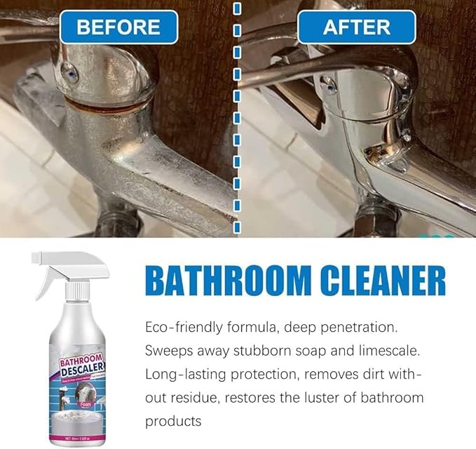 Life Sunny Bathroom Descaler, Lifesunny Bathroom Cleaner, Lifesunny Foam Cleaner, Bathroom Descaler Stubborn Stains Cleaner for Bathroom Glass, Wash Basin, Bathtub (2pcs)