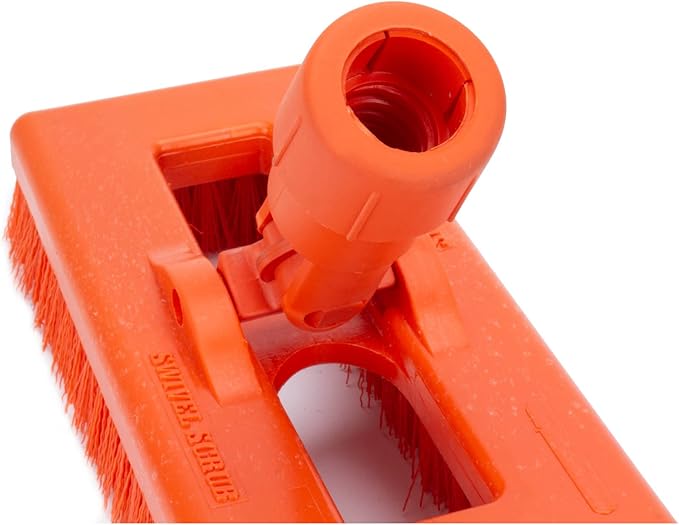 SPARTA 3638831EC24 Polyester Rectangle Scrub Brush, Floor Brush, Cleaning Brush With Swivel Head For Cleaning, 8 Inches, Orange