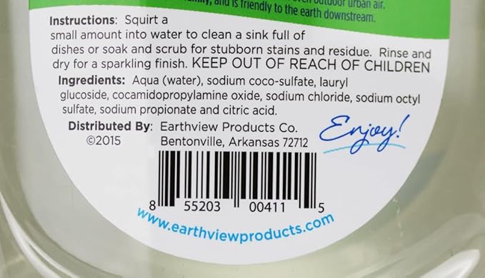 Fragrance Free Liquid Dish Soap, 24 Fl Oz | For Environmental Sensitivities | (MCS, EI, MI, SLS free, Sensitive Skin, Unscented, Plant/Mineral-Derived, Eco-Friendly, No Harsh Chemicals)