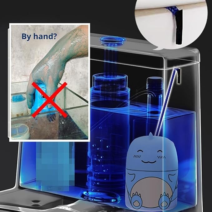 Cute Dinosaur-Shaped Toilet Bowl Cleaner Bottle, Toilet Cleaner & Toilet Deodorizer Wonder, Bathroom Toilet Tank Cleaner with Ocean, Jasmine, and Peach Scent, One Bottle Lasts for 90 Days (Blue)