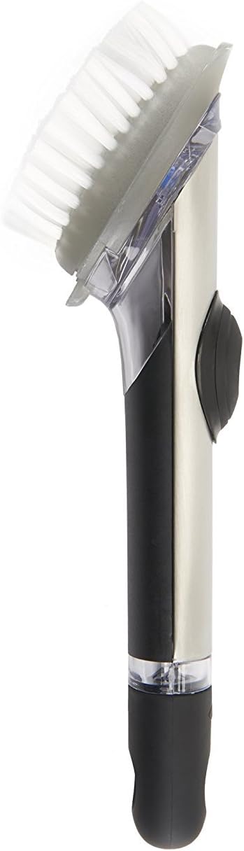 OXO SteeL Soap Dispensing Dish Brush with OXO SteeL Soap Dispensing Dish Brush Refills, 2-Pack