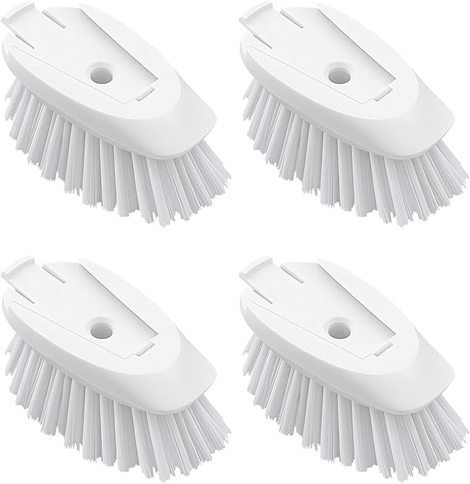 Dish Brush Refills 4 Pack, White Replacement BrushHeads Compatible with OXO Dish Brush & OXO DishScrubber