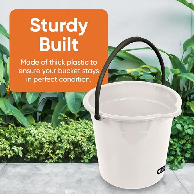 Superio 4-Pack Plastic Cleaning Bucket for Home, 2 Gallon Pail for Mopping with Large Spout - Bucket for Floor Mopping, Car Wash - Bowls for Camping, Fishing