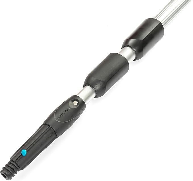 Telescoping Aluminum Handle, 20' Extension Pole 4-Sections, European Tapered, Standard Thread with Locking Joints for Window Washing, Adjusts From 54" To 20', (Pack of 5)