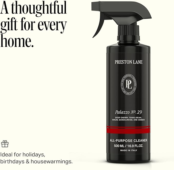 Preston Lane Luxury All-Purpose Cleaner, Palazzo No. 29 Scent | Bio-Based Multi-Surface Spray | Streak-Free Finish, Lifts Dirt, Smudges & Grease | Vegan & Cruelty-Free