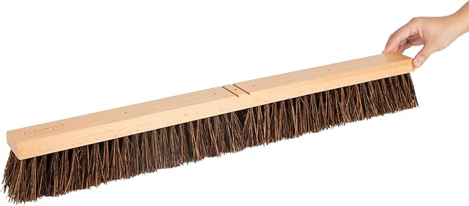 Restaurantware-BROOM HEAD ONLY: Clean Tek Professional 30-Inch Indoor Broom Head, 1 Heavy-Duty Push Cleaning Tool - Handle And Brace Sold Separately, Palmyra Bristles, Wooden, Outdoor Use