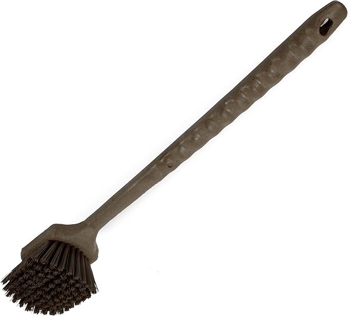 SPARTA 40501EC01 Plastic Large Scrub Brush, Kitchen Brush, Utility Brush With Long Handle For Cleaning, 20 Inches, Brown, (Pack of 6)