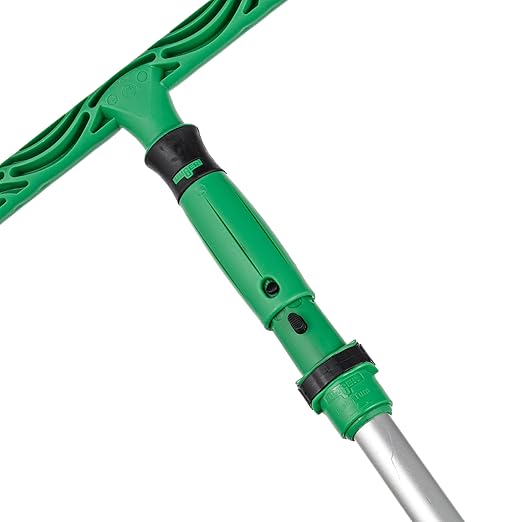 Unger Commercial 18" Ergonomic T-Bar Window Washer Handle, Case of 10 – Two-Component Grip with Water Wells for Enhanced Control and Water Retention EH450