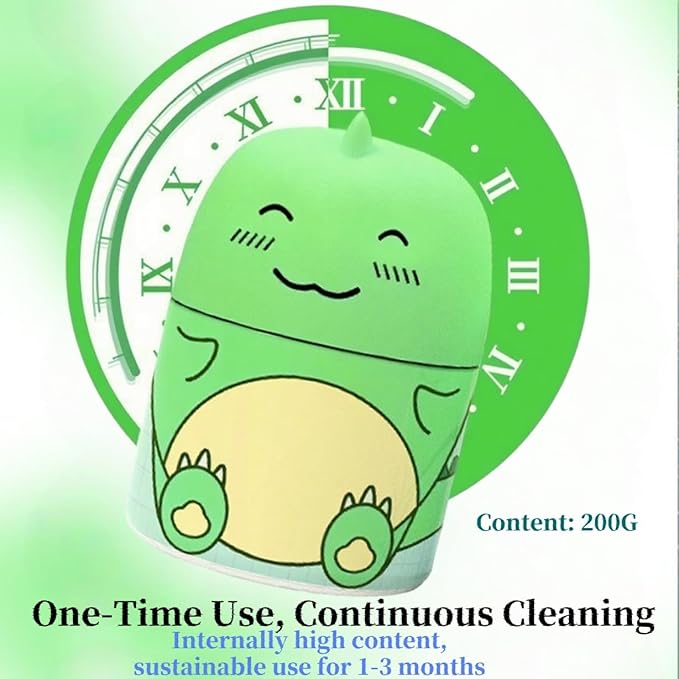 Toilet Cleaner and Deodorizer, Dinosaur-Shaped Crazy Clean Toilet Bowl Cleaner with Rope, Automatic Cleans Toilet Tank to Long Lasting with with Ocean, Jasmine, And Peach Scent (Ocean)