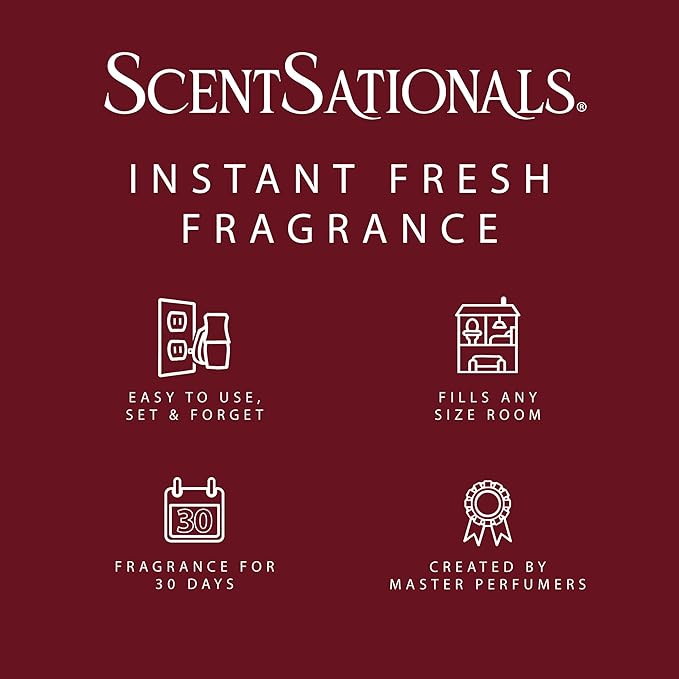 ScentSationals Spiced Berry Crumble Fragrance Oil Plug In Air Freshener Refills 3-Pack - Works with Scentsationals Wall Plugs, Long-Lasting Home Fragrance, 0.8 fl oz Each, Packaging May Vary