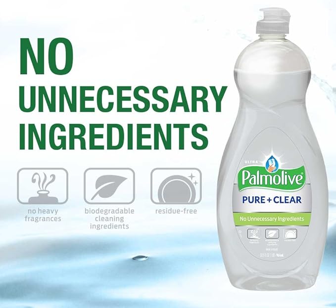 Palmolive Ultra Liquid Dish Soap, Pure and Clear, 4 Count