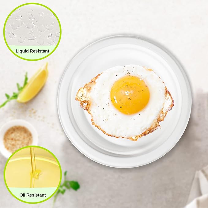 Small Paper Plates 100 Pack, 7 inch Paper Plates Disposable, 100% Compostable Eco Friendly Plates, Small Dessert Plates White Paper Plates Bulk