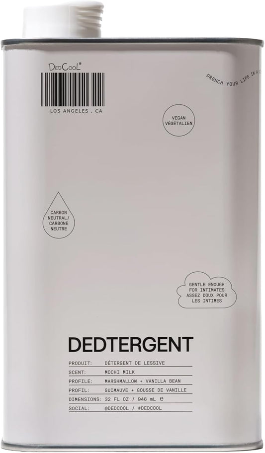 DedCool Liquid Laundry Detergent in Mochi Milk | Luxurious Scent | Stain-Removing Formula | Infused with Natural Essential Oils | Non-Toxic | Up to 60 Washes | 32 fl oz