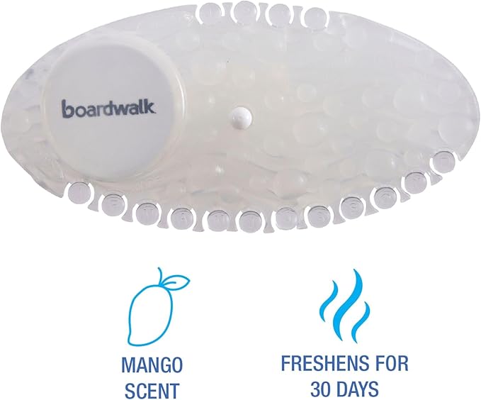 Boardwalk Curve Air Freshener, Mango, Solid, Clear, 10/Box