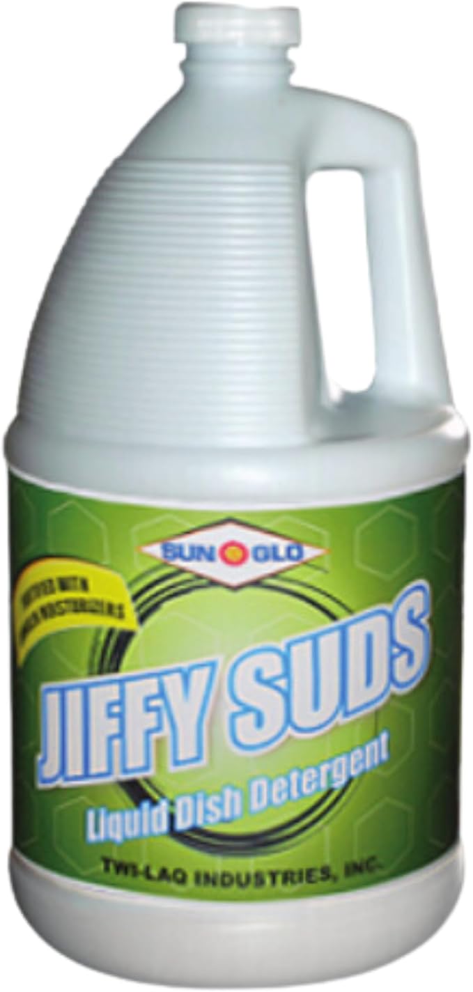 Sun-Glo Jiffy Sudz - Your Essential Dishwashing Liquid for Sparkling Dishes & Glassware. Gentle on Hands. (4x1 Gallon Case)
