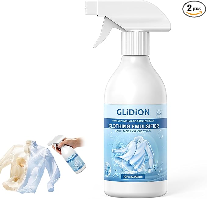 Clothing Emulsifier Stain, Non-Ionic Laundry Pre-Treatment, Stain Remover for Oil, Sweat, Cosmetic & Food Stains, Active Enzyme Fabric Cleaner, 10 FL OZ (Pack of 1) 2PCS