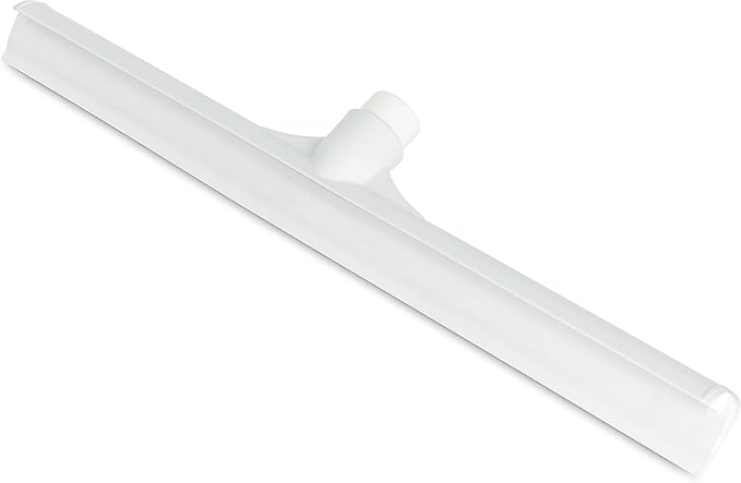SPARTA 20" Floor Squeegee Replacement Head, Seamless Rubber with Rust-Free Plastic Frame for HACCP Compliance, Heavy-Duty Industrial Use, Thermoplastic Rubber, 19.75 Inches, White (Pack of 6)
