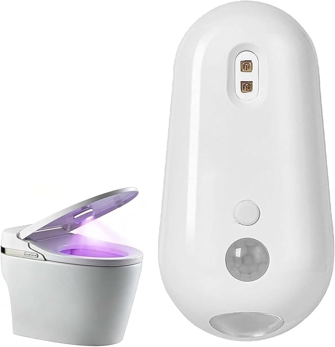 Self Cleaning UV Toilet Sanitizer Light, Motion-Activated, USB Rechargeable, Night Light, Adhesive-Mounted for Restroom, Cabinet, For Elderly (1 Pcs)